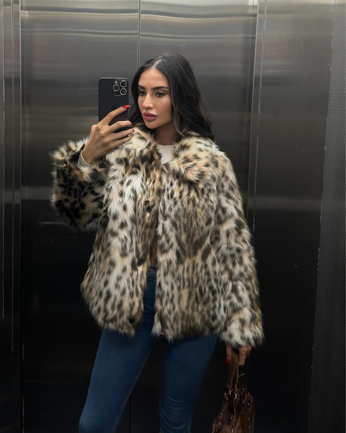 Wild Leopard Faux Fur Coat