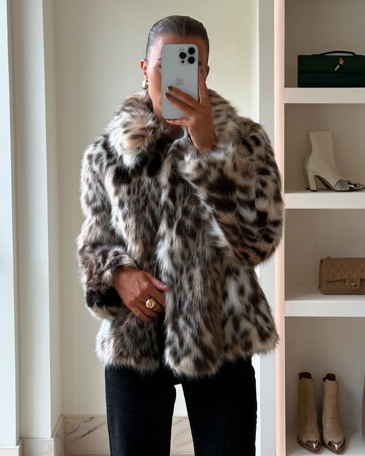 Wild Leopard Faux Fur Coat